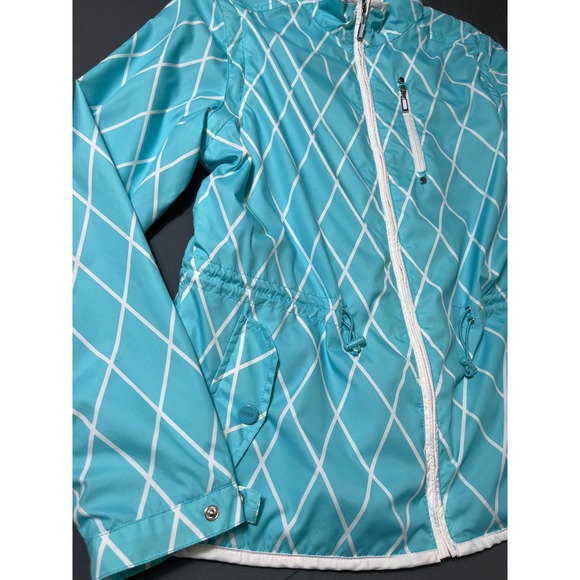 IZOD Golf Women's Convertible Jacket M‎ Aqua Blue Zip-Off Sleeves to Vest - Picture 3 of 16